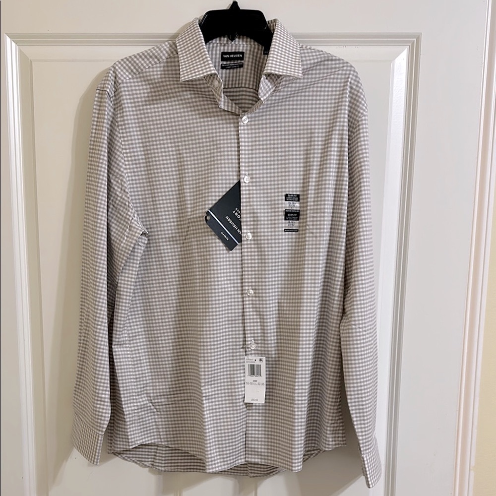 Van Heusen Tan Casual Button Down Shirt‎